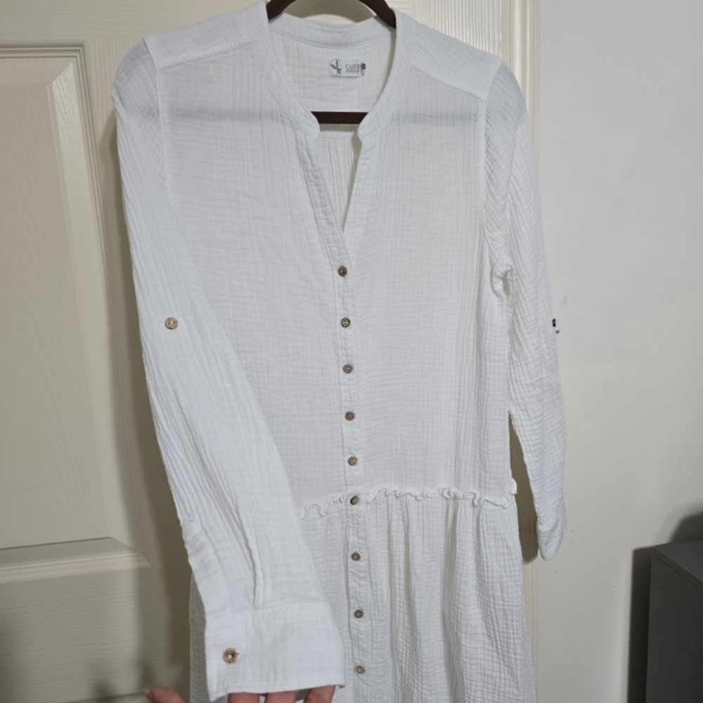 Carve Designs White Long Sleeve Dress